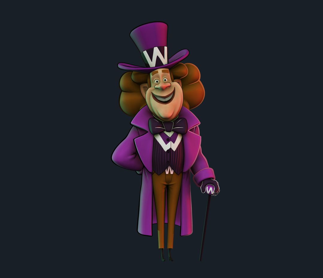 Willy Wonka - charlie and the chocolate factory - Dom Scruffy Murphy design