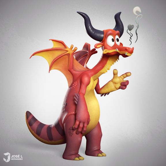 Cartoony Dragon - 3D Model