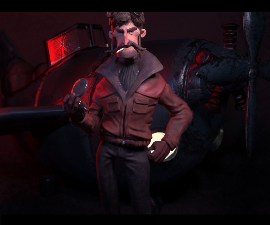 Aviator and his airplane