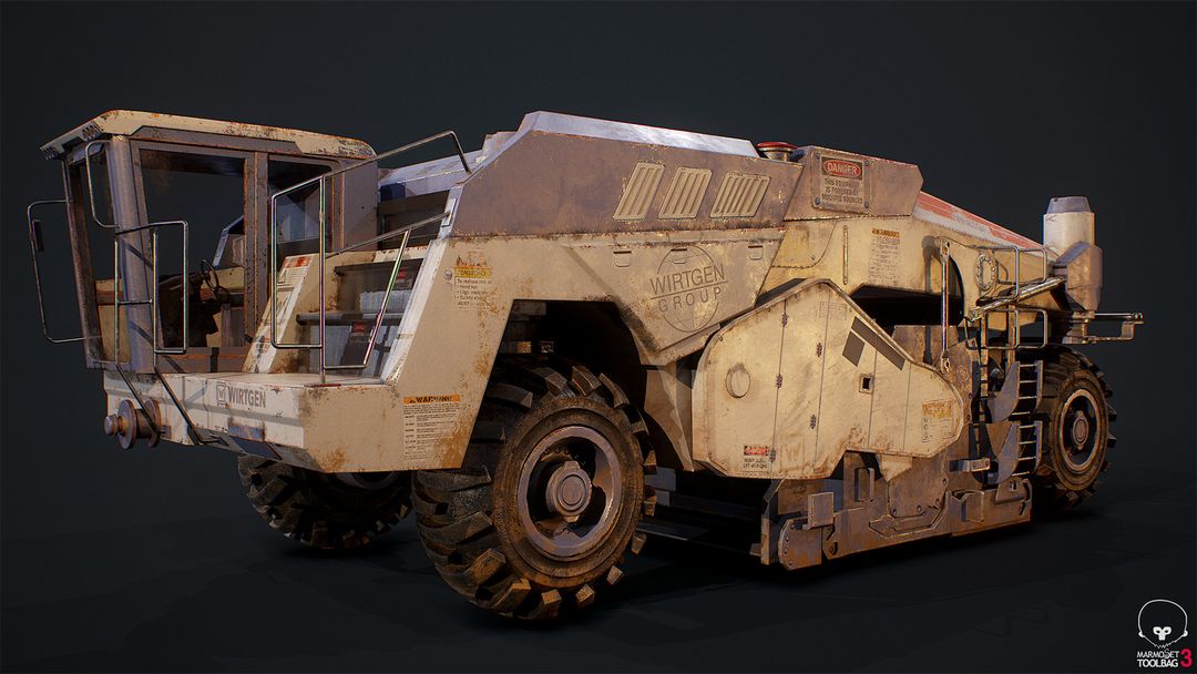 Wirtgen WR 200 Soil Stabalizer Game Asset | 3D Game Vehicle Assets