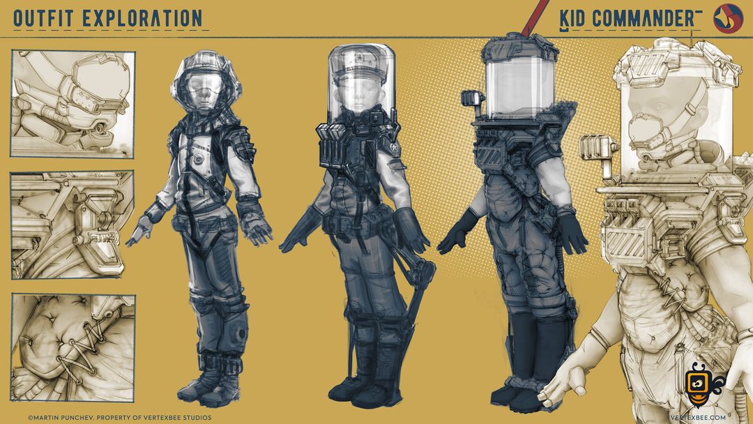 Kid Commander: 2D Character design for Sci-Fi Game