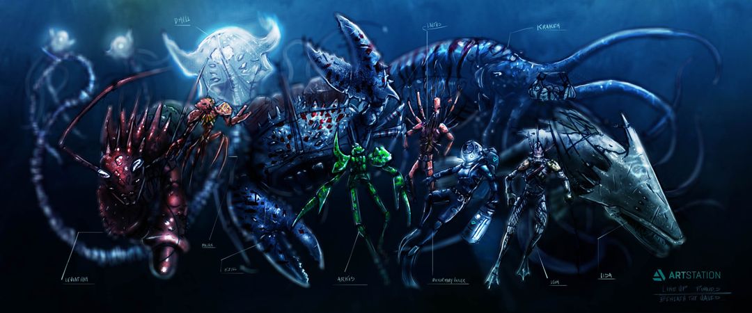 Beneath the waves.Art