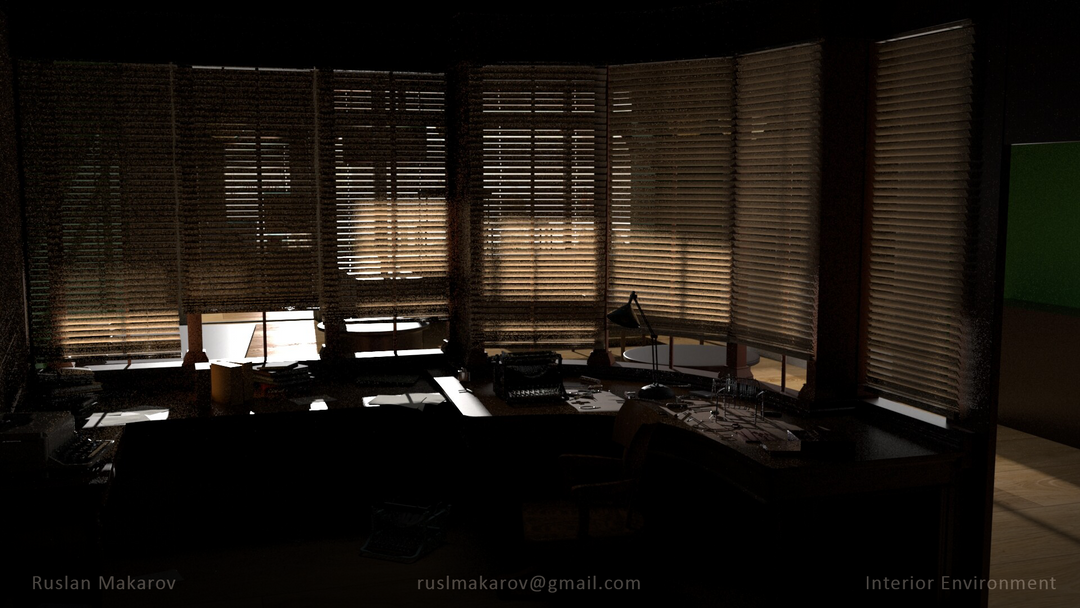 Realistic Interior of Typewriter Store