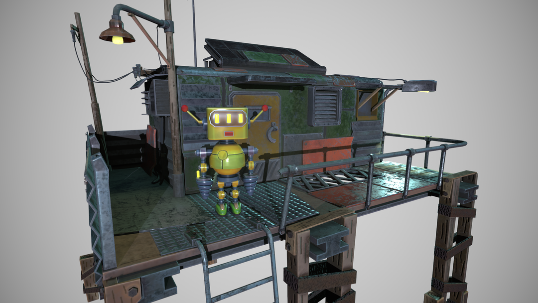 Stylized Robot and His Shack