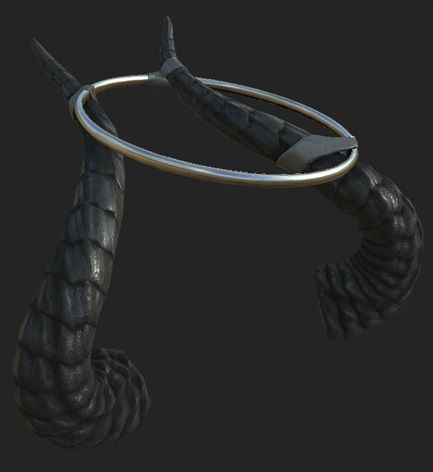 Demon Horns with Silver Halo Taped on