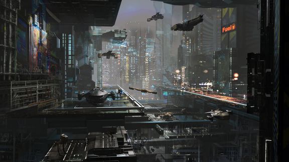 SCI-FI | 2D Game Building Concept Art
