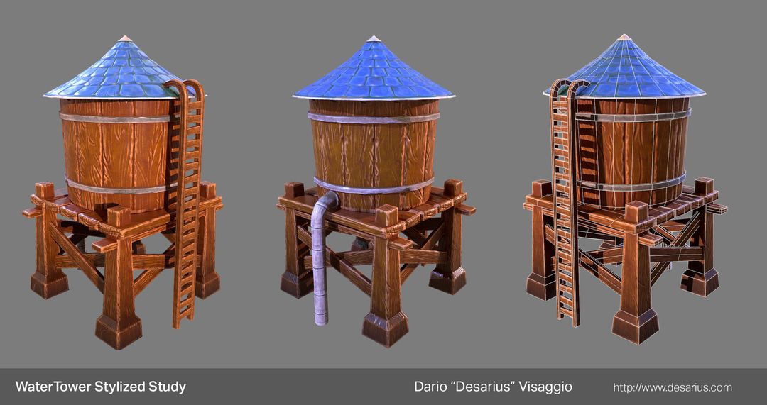 Water Tower Game Ready | 3D Game Buildings Assets