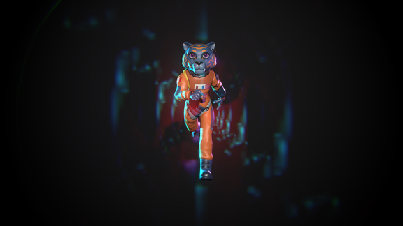 Space Tiger - Real Time Low Poly Character