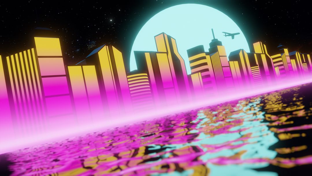 Vaporwave 3d City