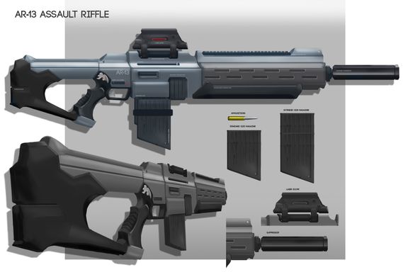 AR-13 Assault Rifle | 2D Weapon Concept Art