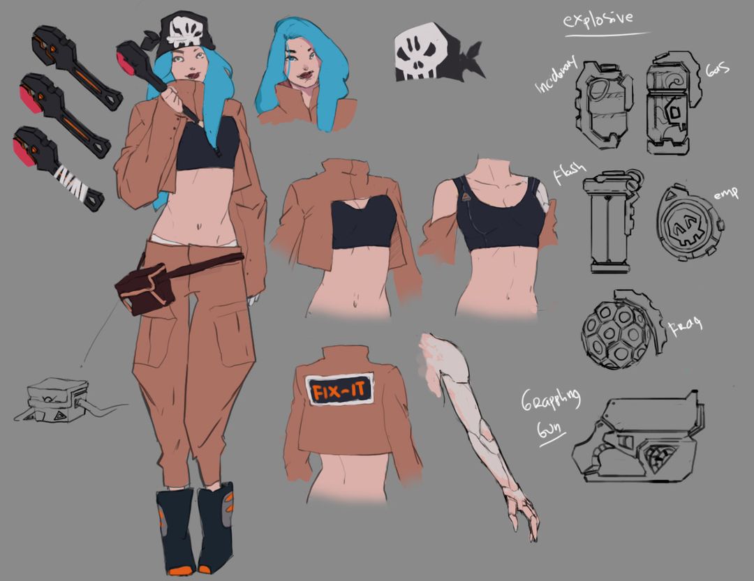 cyberpunk character concept art