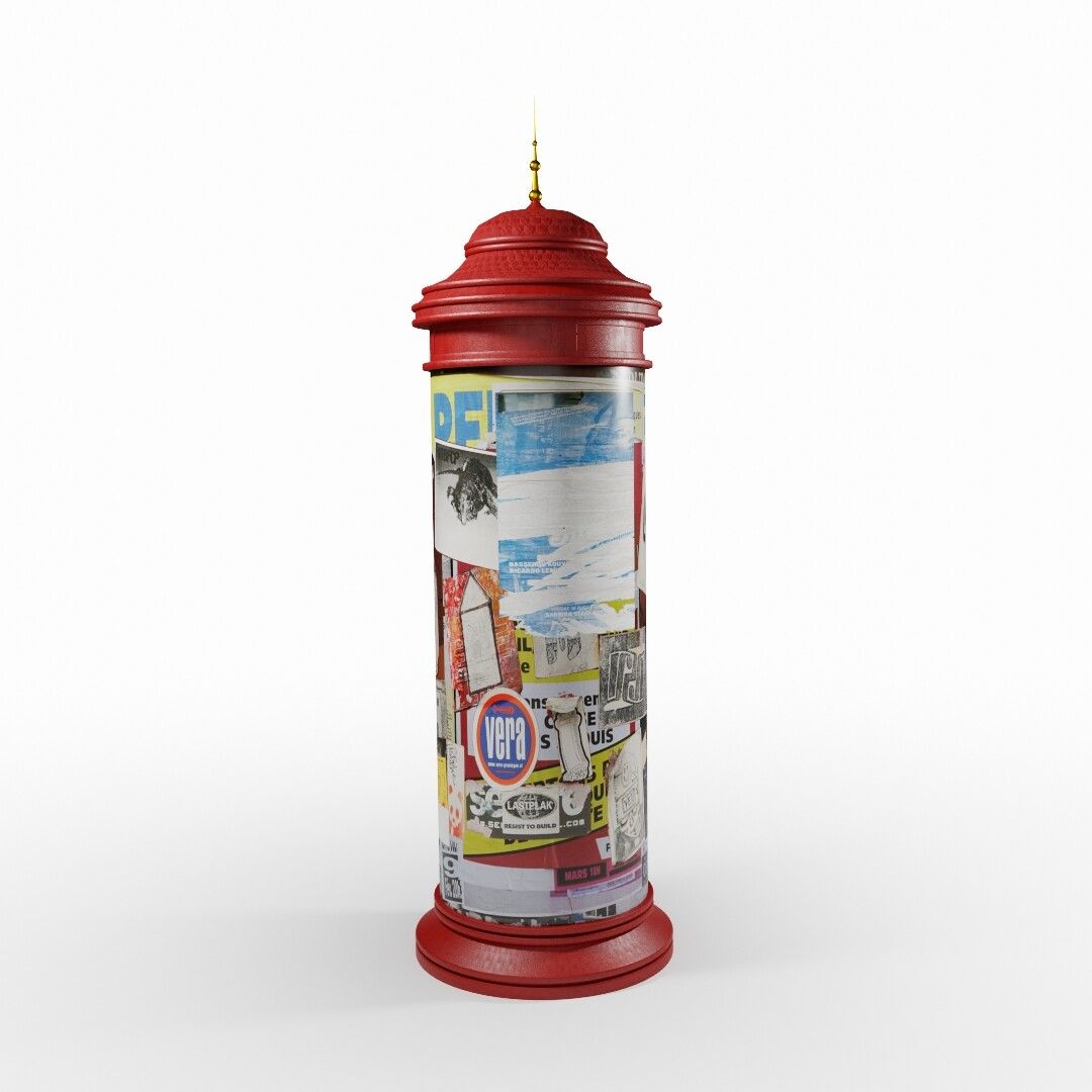 3D Model Classic Advertising Column