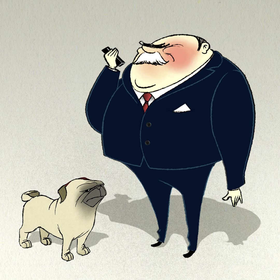 Businessman and Pug
