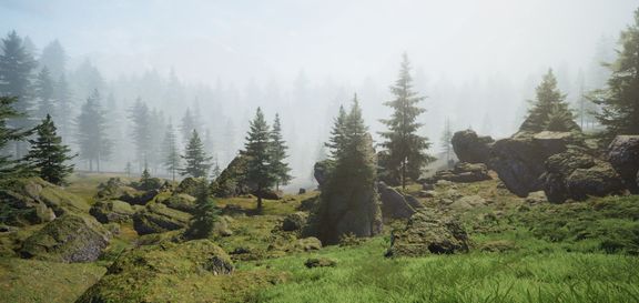Daytime mountain valley
