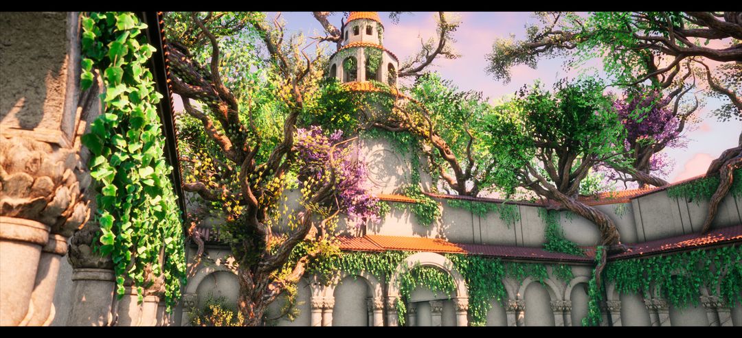 Monastery overtaken by vegetation | 3D Environments & Level Design