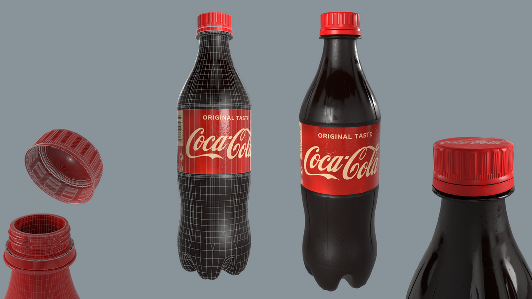 Coca Cola 500ml Plastic Bottle Low Poly