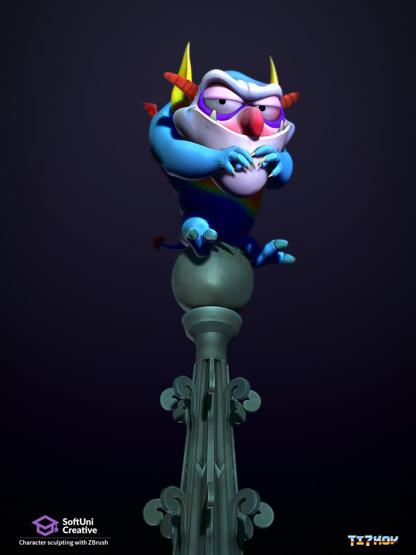 Character sculpting with ZBrush - Gargoyle Overlord (Courseproject)