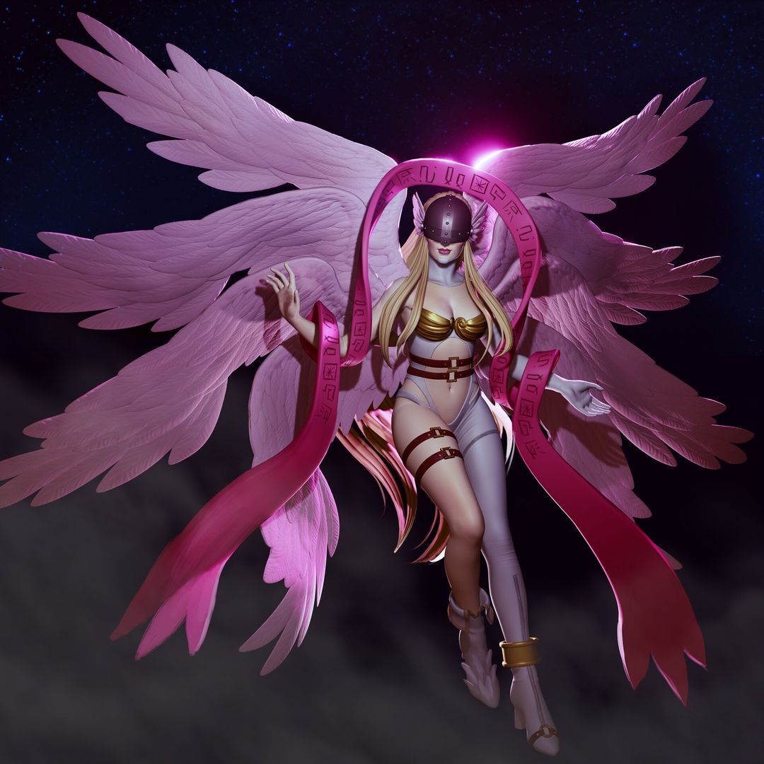 Angewomon - Digimon FanArt - Sculptember 2021