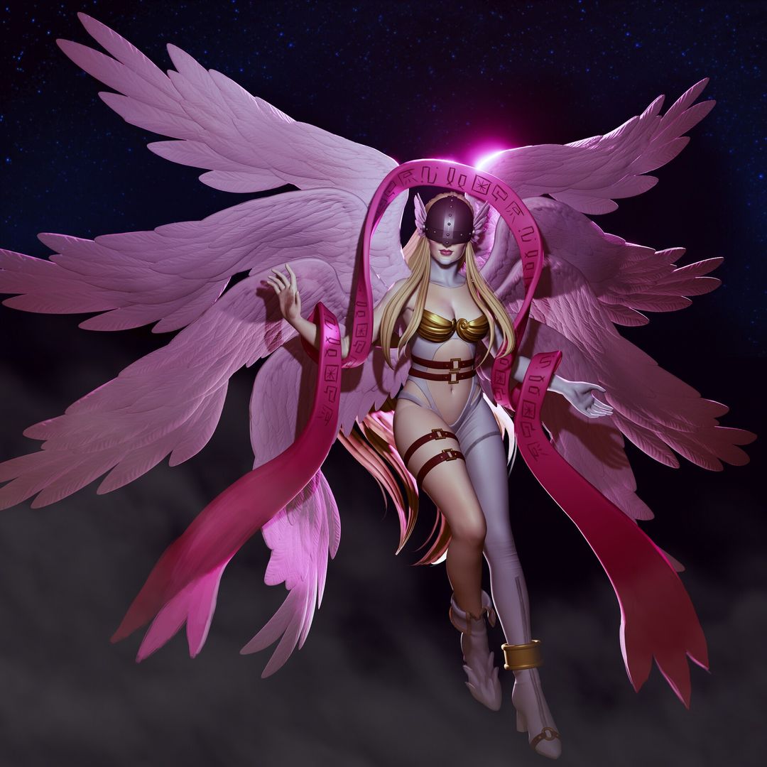 Angewomon - Digimon FanArt - Sculptember 2021 by Victória O.