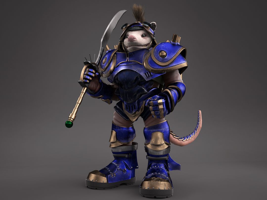 Sparkster Rocket Knight Adventures 3D Character