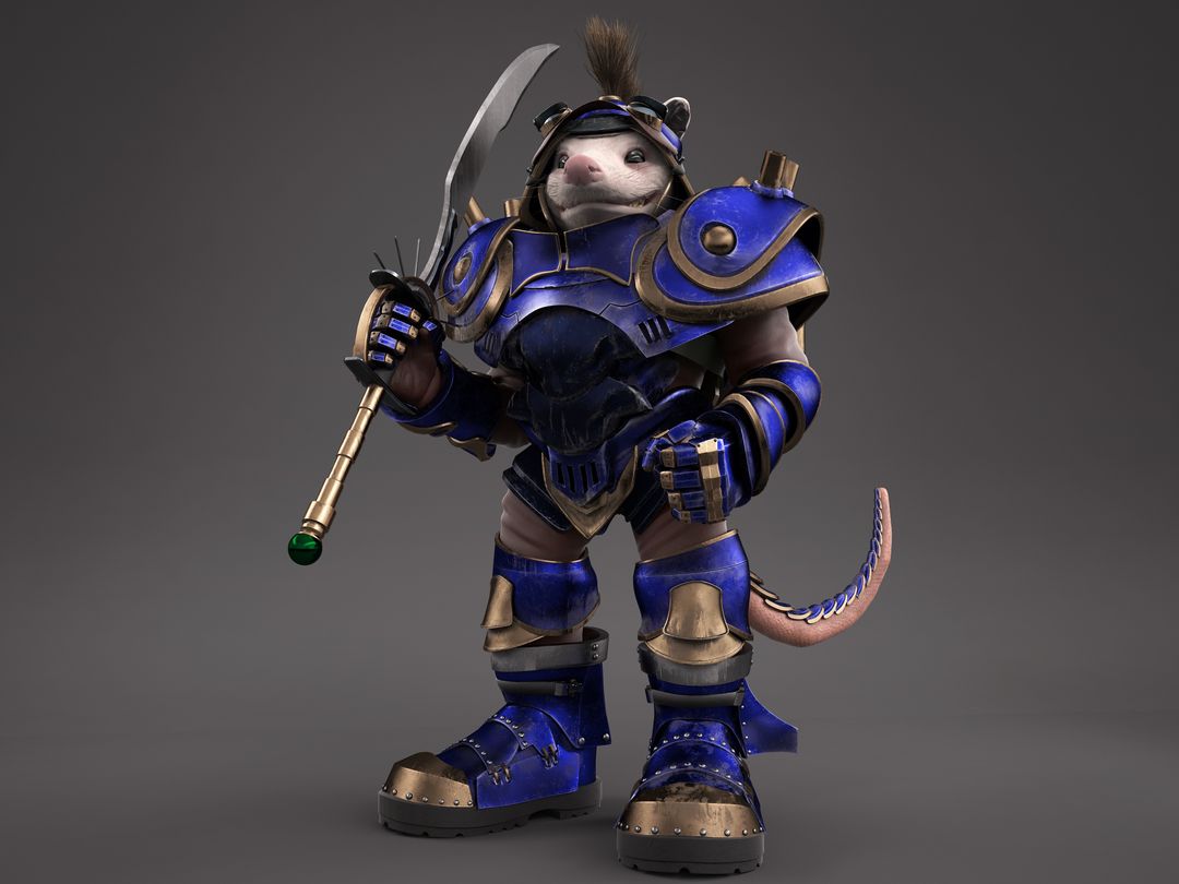 Sparkster Rocket Knight Adventures 3D Character by DarkWolfVisuals