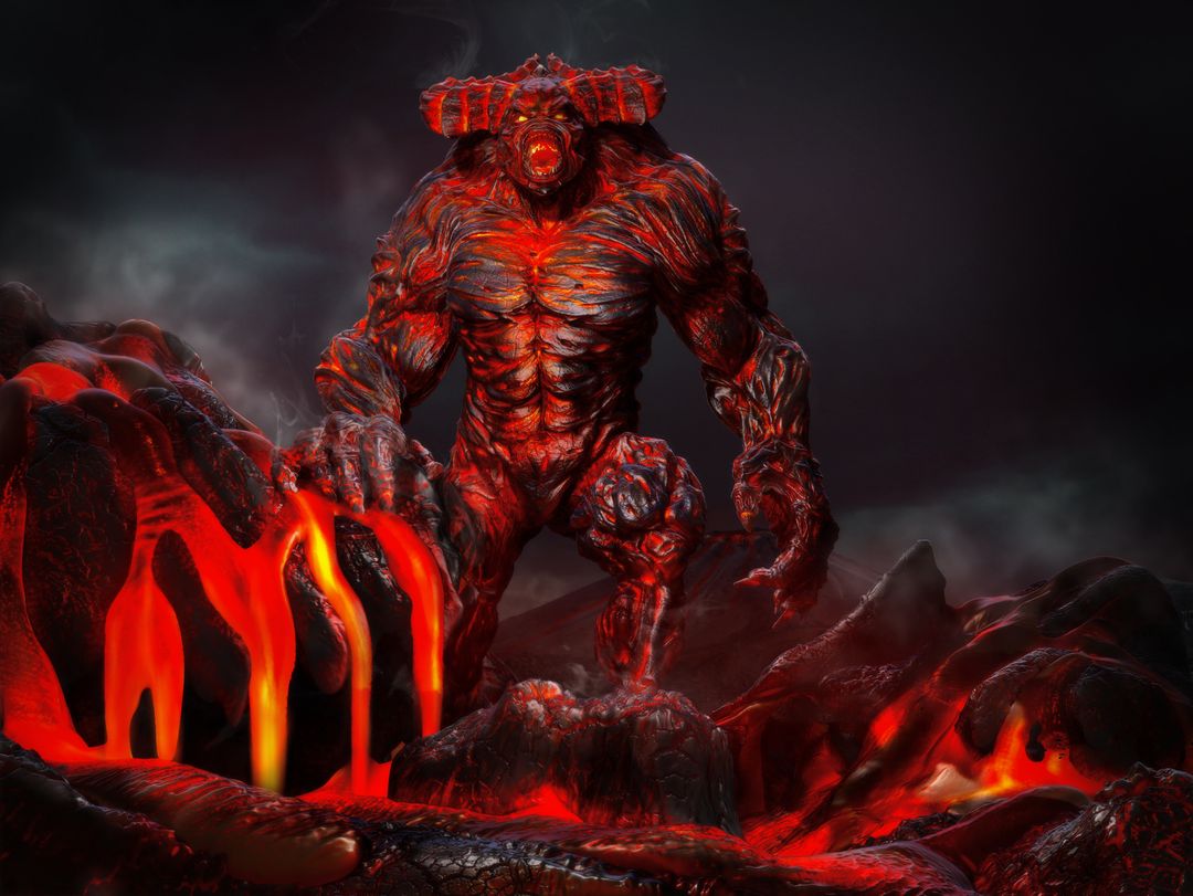 Lava Demon 3D Creature