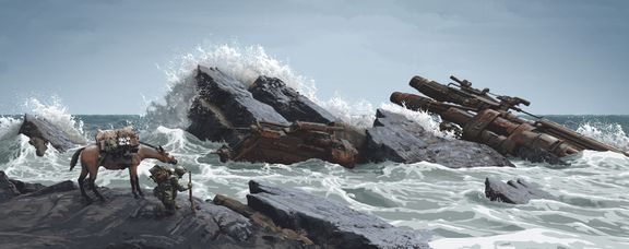 Discovery of an Ancient Star-Ship | 2D Vehicle Concept Art