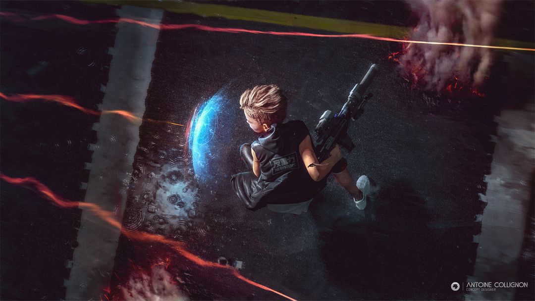 Teen cyborg (thug) - fight