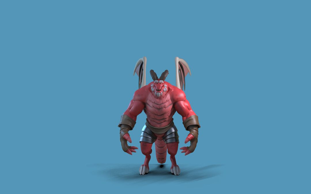 Stylized Carton Red Dragon