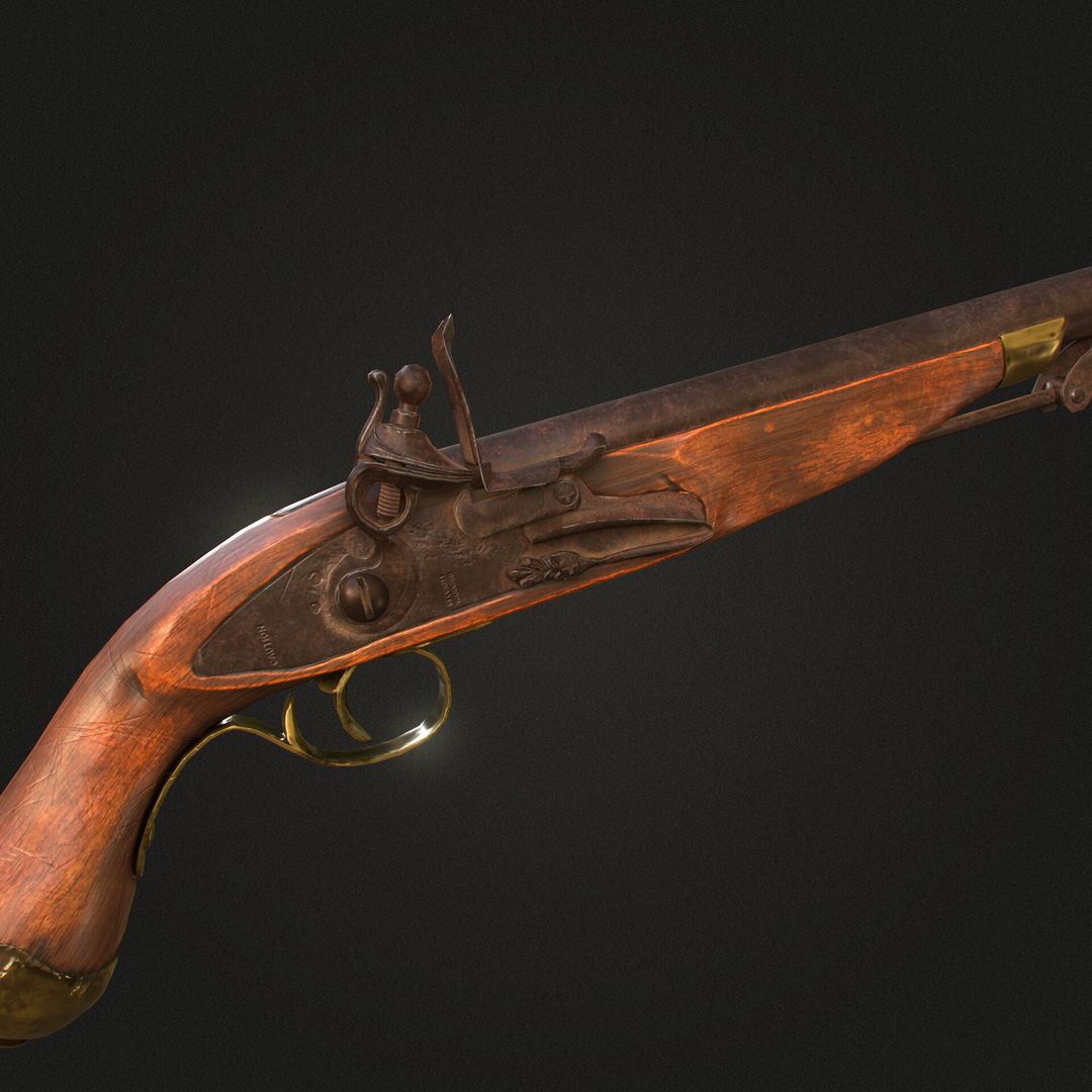 Old Vintage Flintlock Pistol 2021