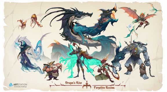 Dragon's Rise - Forgotten Realms | 2D Creature Concept Art