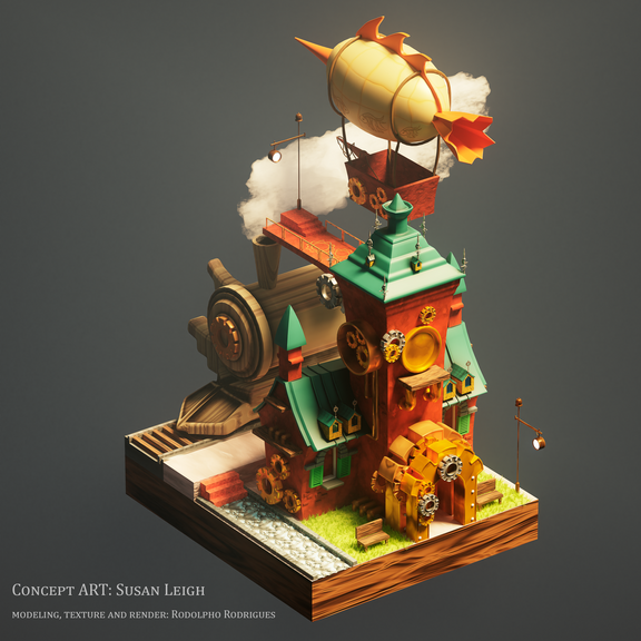 Steampunk Scene Study