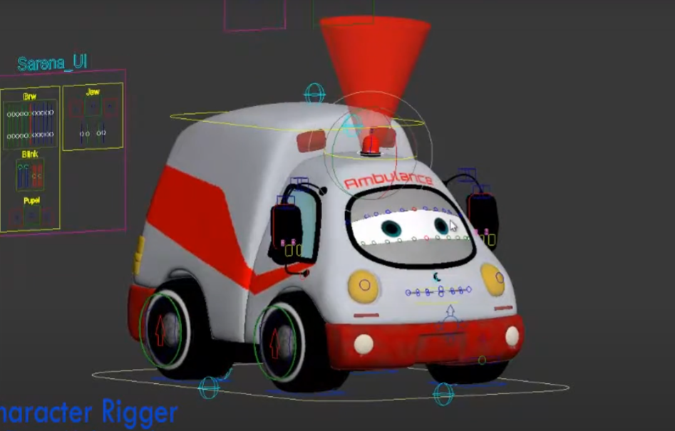 cartoon car rig