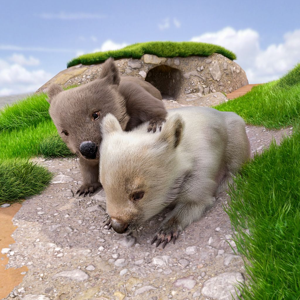 Wombat with fur XGen