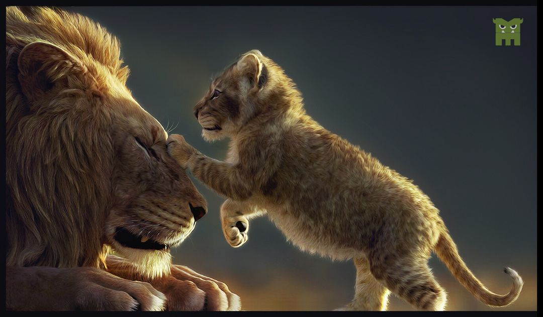 Lion Dad & Cub - Monster's Emporium