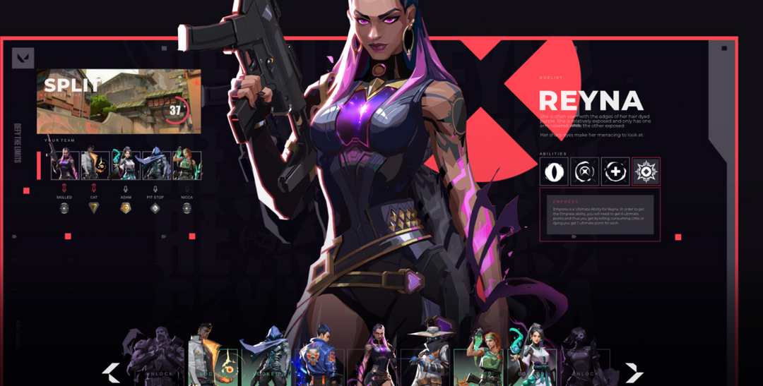 UI ART - Valorant. Character Picker Screen