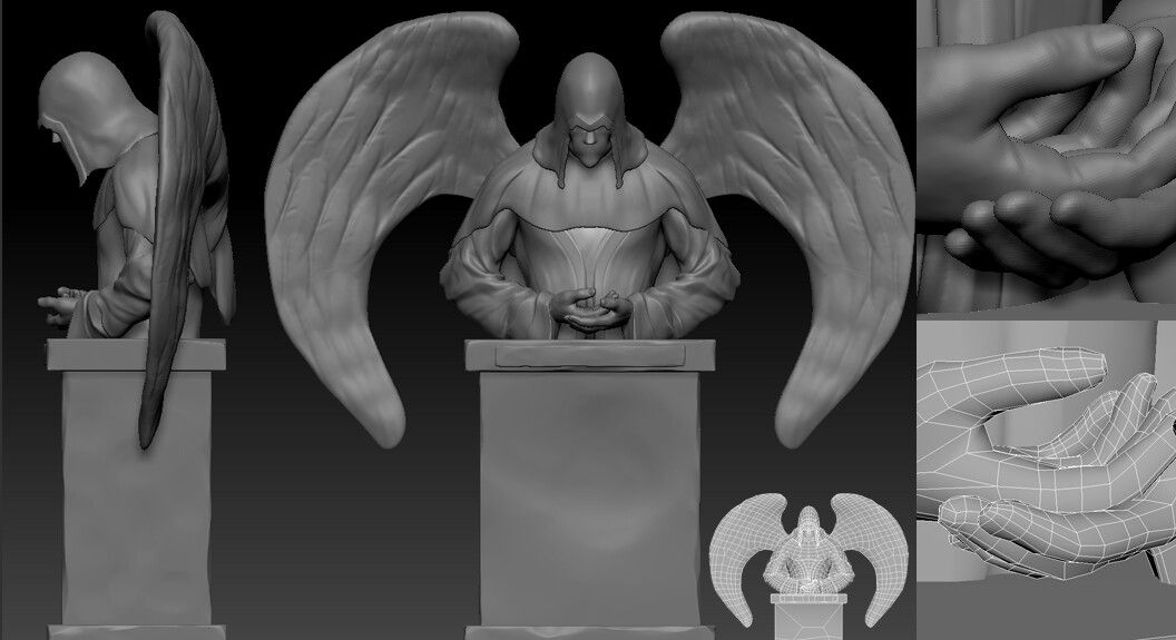 Two Sister - Old Angel Statue