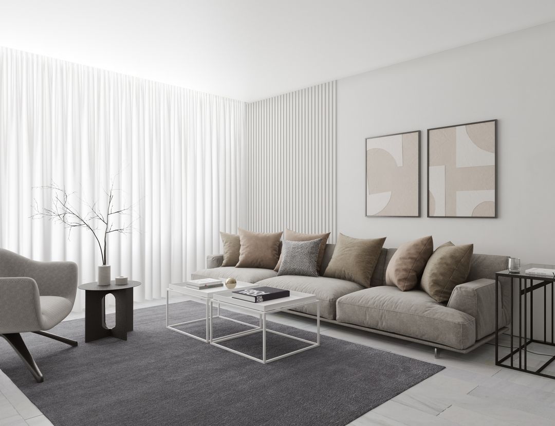Monochrome Apartment | Living Area
