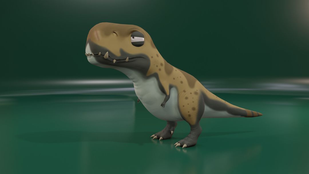 Dinosaur sculpt, retopology and texture painting