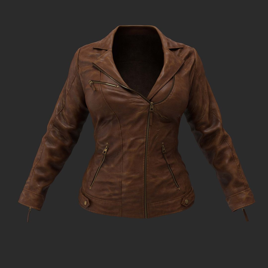 Female Leather Jacket | 3D Retail Clothing CGIs
