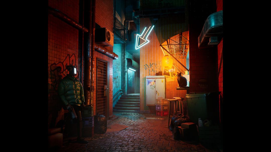 Level inspired by game "Stray"