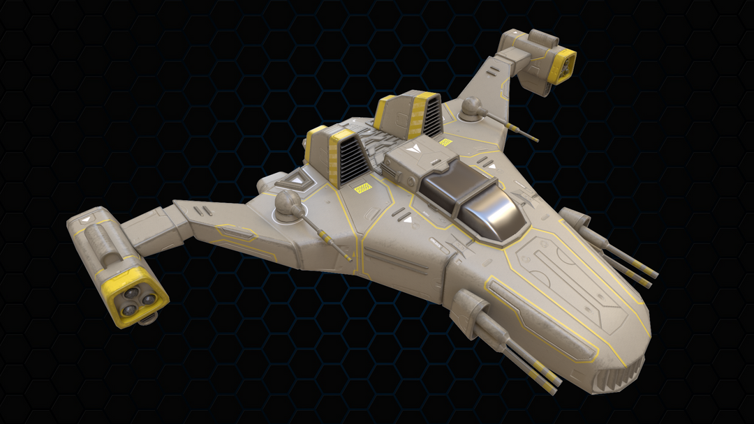 Unapplied fighter spaceship old version 3D Model For "Space Born 2" Indy Game Project