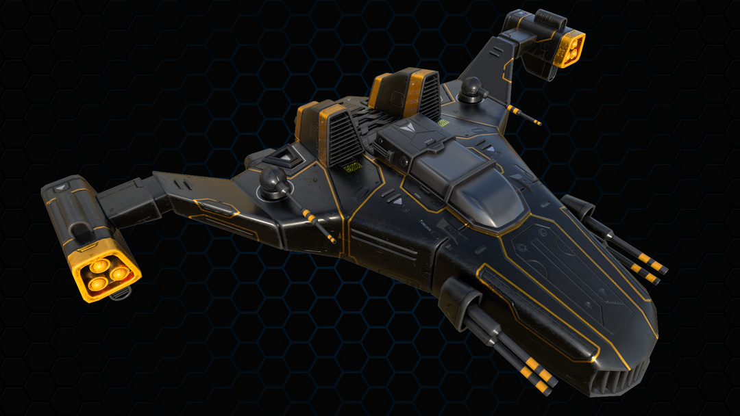 Unapplied Fighter Ship 3D Model For "Space Born 2" Indy Game Project