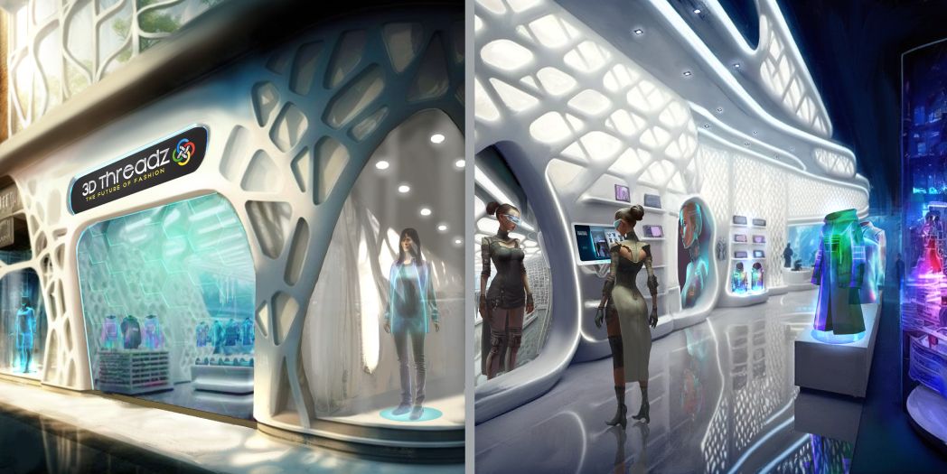 Scifi store concept art