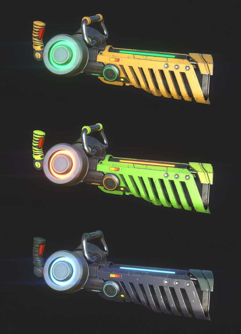 Energy gun (Game-ready asset)