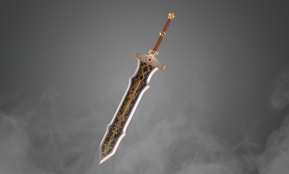 Gold Embellished Fantasy Greatsword