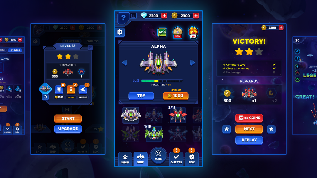 UI/UX - Space Themed Game