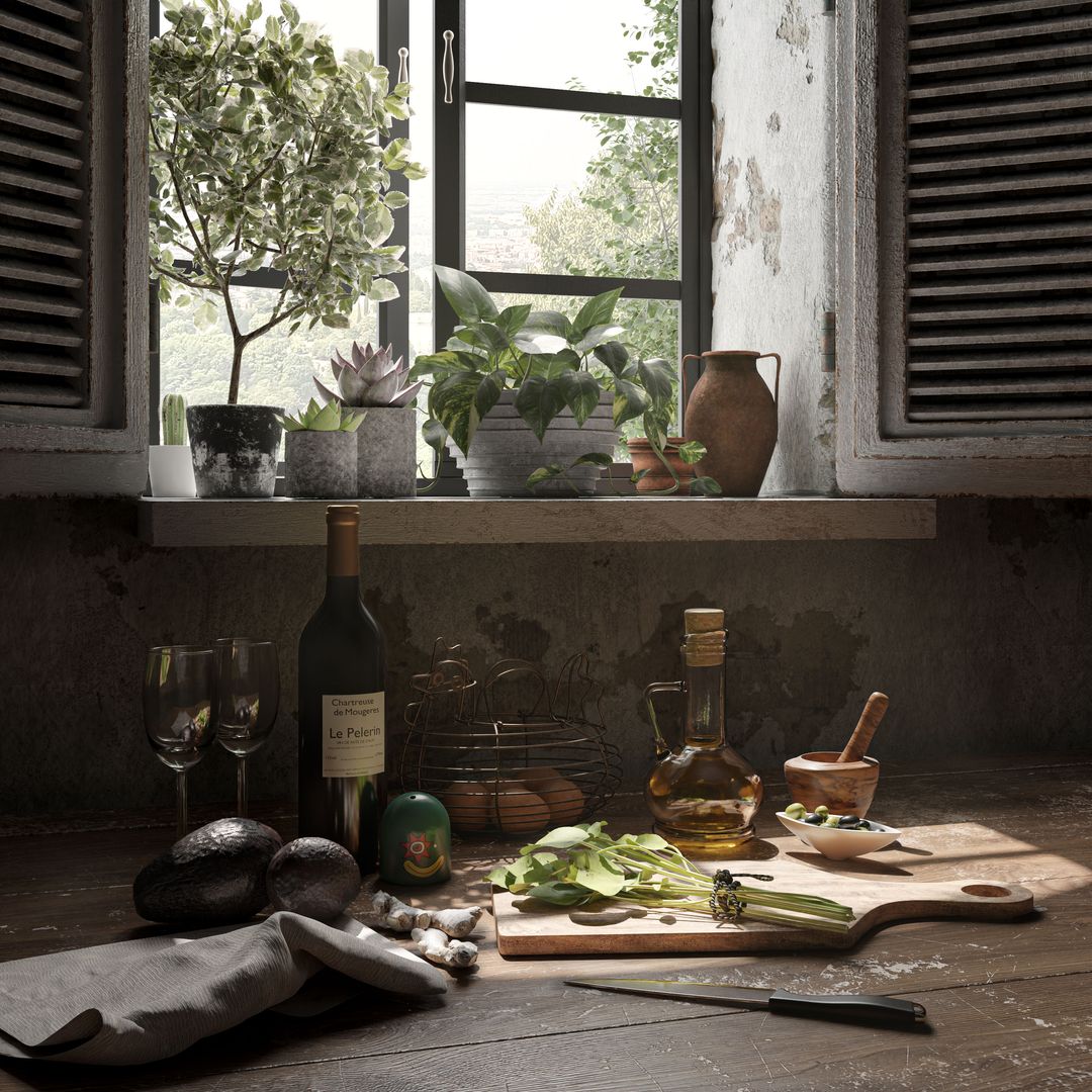 Rustic interior window