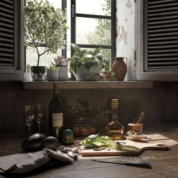 Rustic interior window