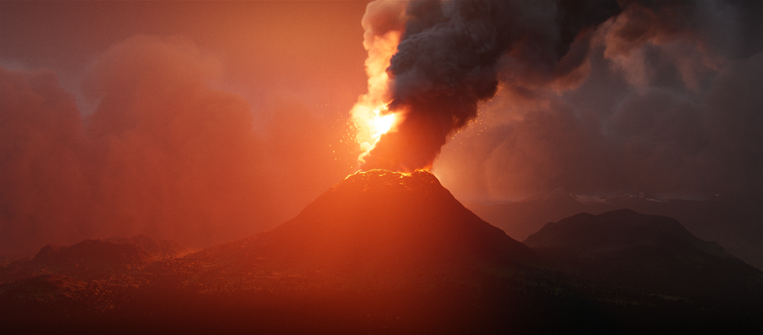 Volcano Environment Exploration in Blender